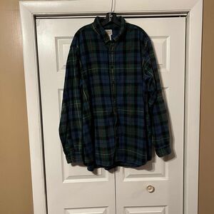 Ll Bean Vintage Plaid Flannel Button Down Shirt xxl Tall